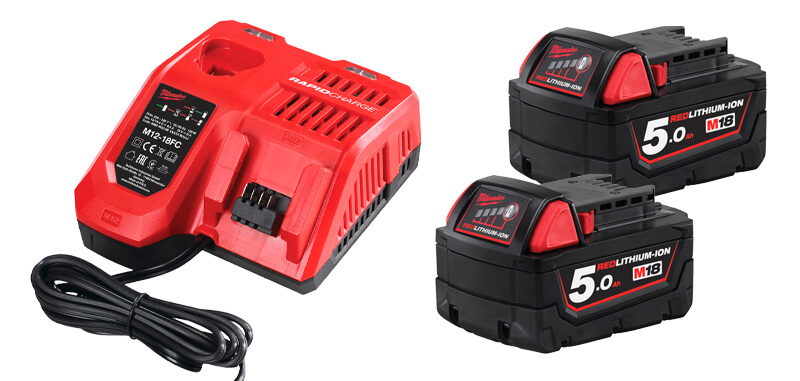 Аккумулятор и зарядное устройство MILWAUKEE M18 NRG-402 18V 5.0Ah Li-Ion (4933459217)