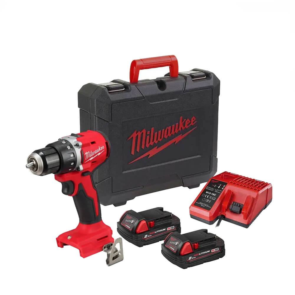 Дрель-шуруповерт MILWAUKEE M18 BLDDRC-202C (4933492833) [18В, 2х2.0 Aч, кейс]