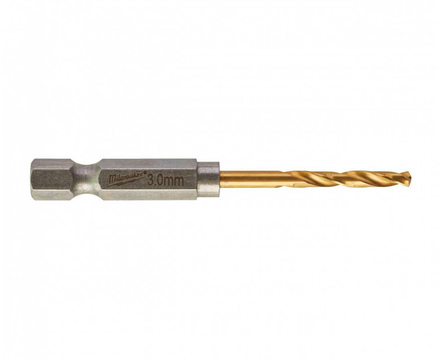 Сверло по металлу 3.0 мм MILWAUKEE RedHEX HSS-G TiN, шестигранный хвостовик, 10 шт. (4932478176)