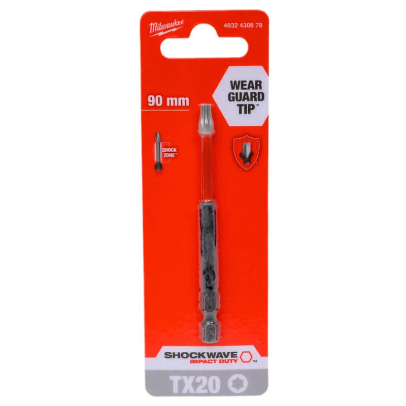 Бита TORX MILWAUKEE SHOCKWAVE TX20х90 мм замена 4932352596 (4932430878)