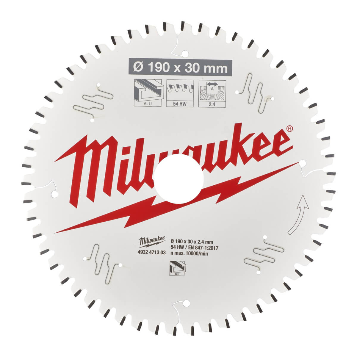 Диск пильный по алюминию MILWAUKEE 190x30x54Т замена 4932346512 (4932471303)