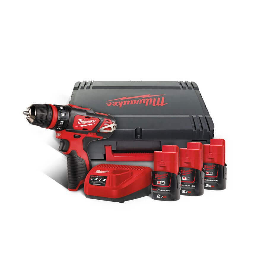 Дрель-шуруповерт Milwaukee M12 BDDXKIT-202C (4933447836) [12В, 2x2,0 Ач, кейс, насадки 3 шт]