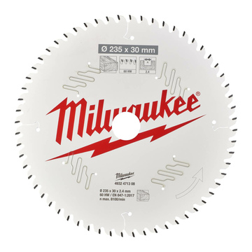 Диск пильный по дереву MILWAUKEE 235x30x60Т (4932471308)