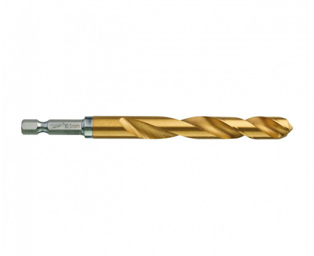 Сверло по металлу 10.5 мм MILWAUKEE RedHEX HSS-G TiN, шестигранный хвостовик (48894724)
