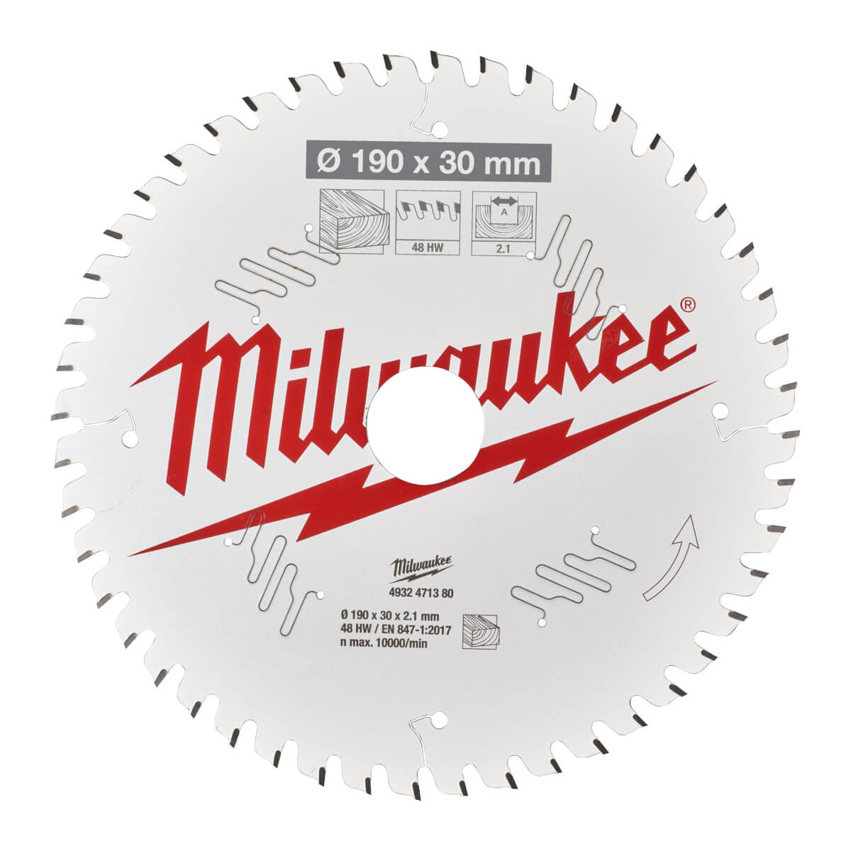 Диск пильный по дереву MILWAUKEE 190x30x48Т замена 4932256388 (4932471380)