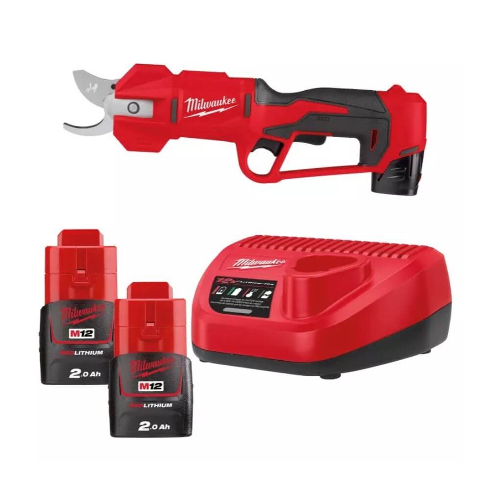 Секатор садовый аккумуляторный MILWAUKEE M12 BLPRS-202 (4933480115) [12В, 2х2 Ач, з/у]