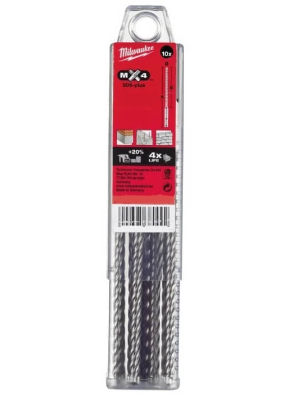 Бур SDS-plus MILWAUKEE MX4 6х215 мм, 10 шт (4932430234)