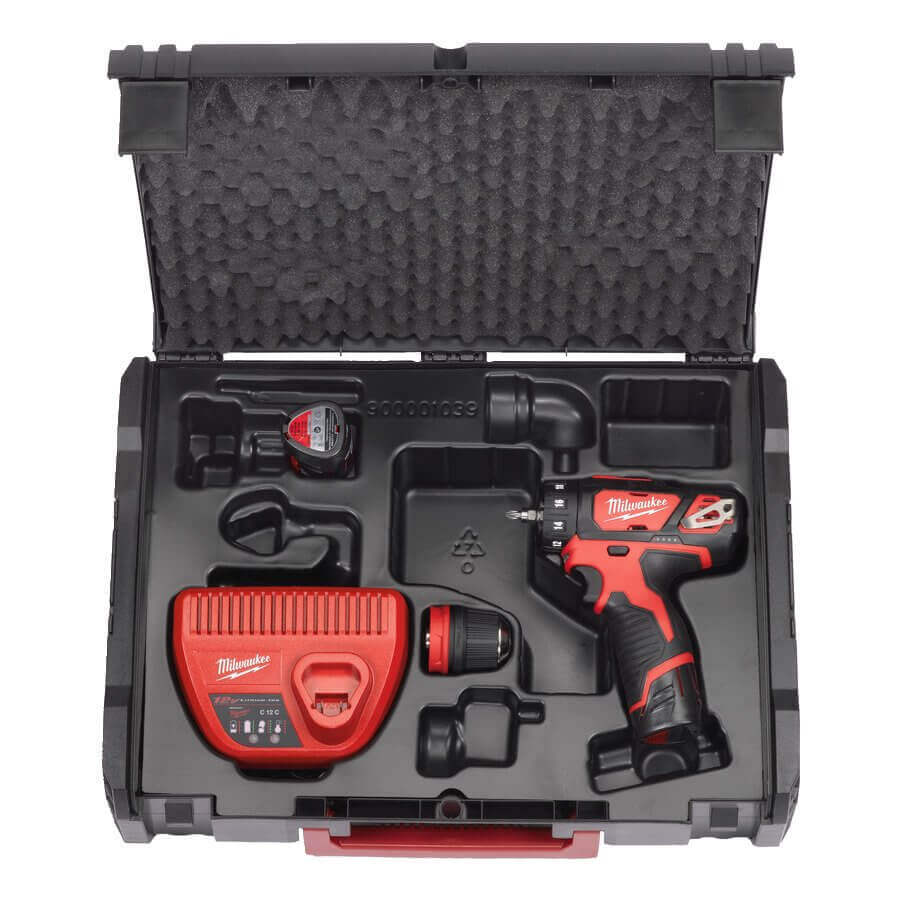 Дрель-шуруповерт Milwaukee M12 BDDXKIT-202C (4933447836) [12В, 2x2,0 Ач, кейс, насадки 3 шт]