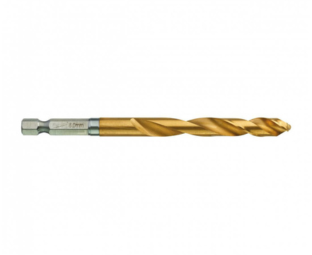 Сверло по металлу 8.0 мм MILWAUKEE RedHEX HSS-G TiN, шестигранный хвостовик, 5 шт. (4932478183)