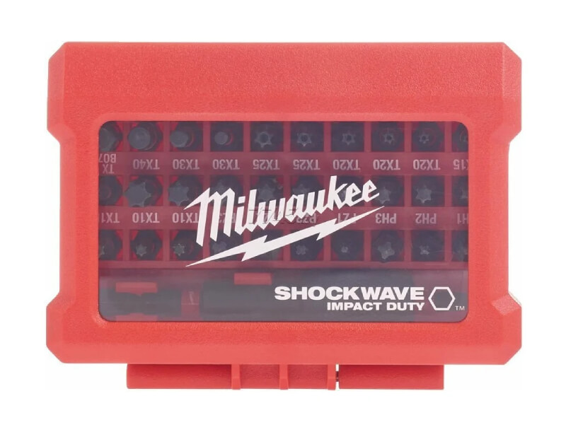 Набор бит MILWAUKEE SHOCKWAVE + держатель, 32 предмета (4932464240)