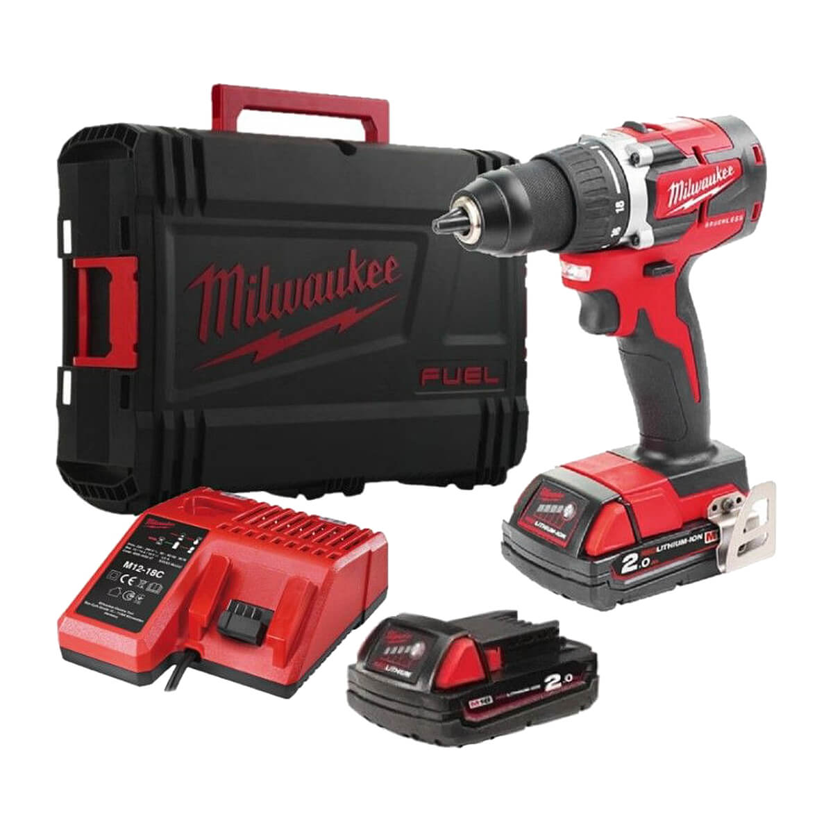 Дрель-шуруповерт Milwaukee M18 CBLDD-202C (4933464317) [18В, 2x2,0 Ач, бесщеточный, кейс]