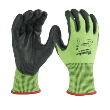 Перчатки с защитой от порезов (5 класс) MILWAUKEE Hi-Vis Cut levell 5/E, размер S/7 (4932479931)