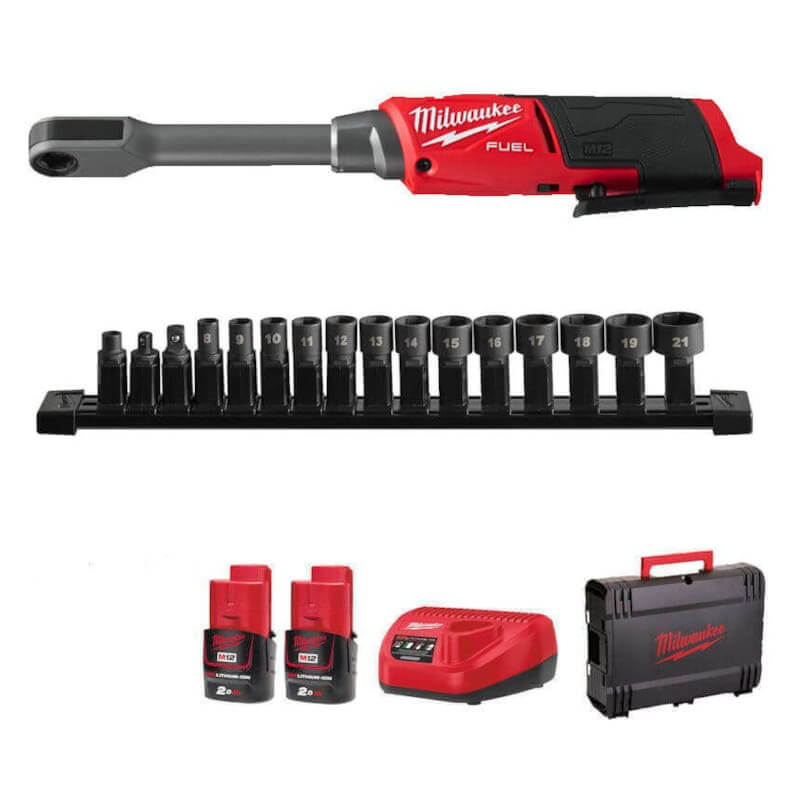 Трещотка аккумуляторная MILWAUKEE M12 FPTR-202X FUEL, сквозная (4933459798)