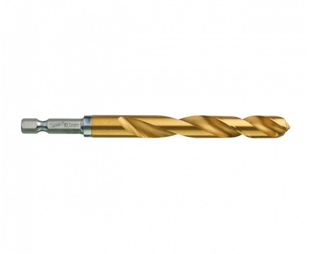 Сверло по металлу 10.2 мм MILWAUKEE RedHEX HSS-G TiN, шестигранный хвостовик (4932471090)