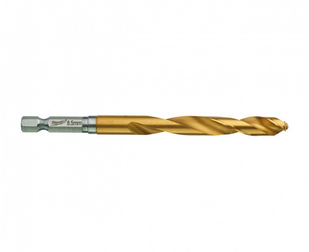 Сверло по металлу 8.5 мм MILWAUKEE RedHEX HSS-G TiN, шестигранный хвостовик (48894720)