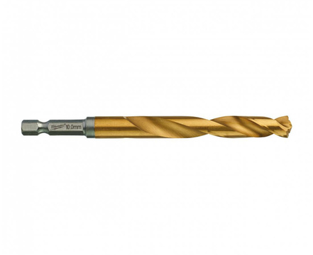 Сверло по металлу 10.0 мм MILWAUKEE RedHEX HSS-G TiN, шестигранный хвостовик (48894723)