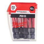 Бита крестовая MILWAUKEE SHOCKWAVE PZ2х50 мм, 10 шт. замена 4932352980 (4932430866)
