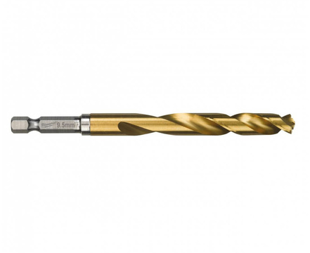Сверло по металлу 9.5 мм MILWAUKEE RedHEX HSS-G TiN, шестигранный хвостовик (48894722)