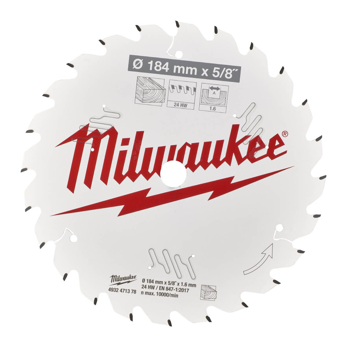 Диск пильный по дереву MILWAUKEE 184x5/8