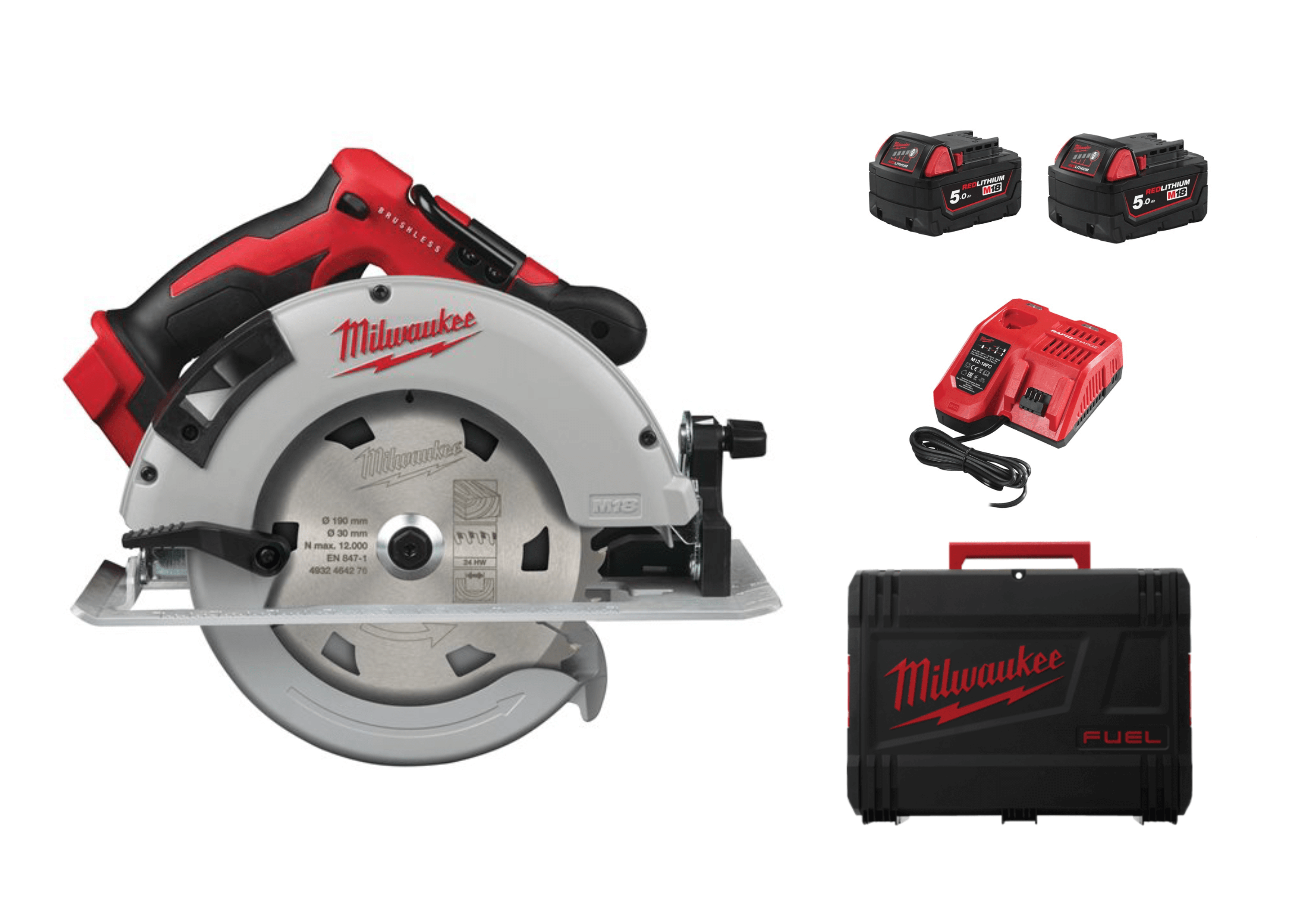 Пила дисковая аккумуляторная MILWAUKEE M18 BLCS66-502X (4933464590)